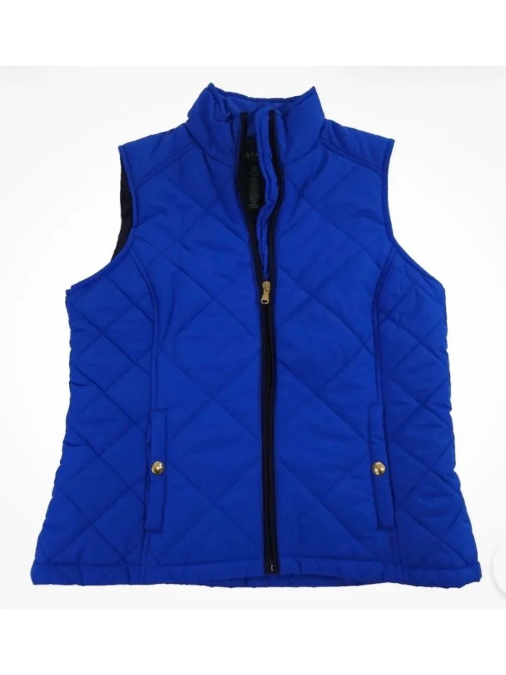 Ralph Lauren Women Royal  Blue Diamond  Quilted Vest Size XS